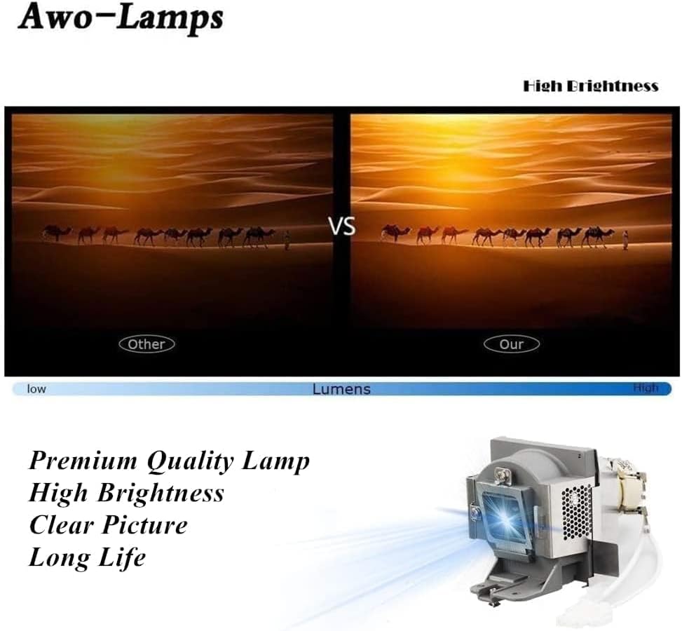 AWO מקורי UHP210W נורת מנורה עבור RLC-100 עם דיור עבור Viewsonic PJD7720HD, PJD7828HDL, PJD7831HDL, VS16230 מקרנים