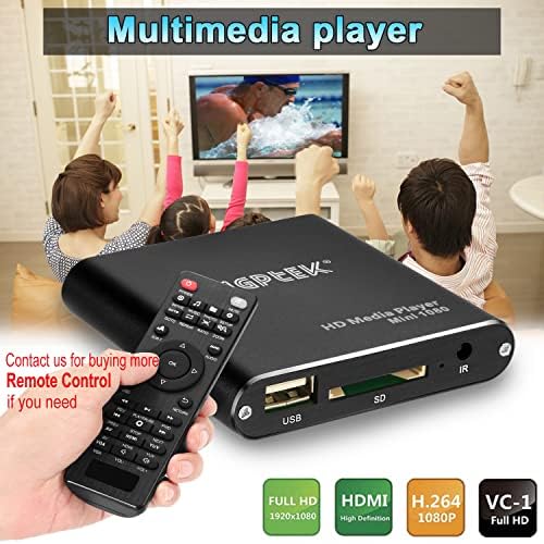 נגן המדיה של HDMI, Black Mini 1080p Full-HD Ultra HDMI נגן מדיה דיגיטלית עבור -MKV/RM- HDD כונני USB וכרטיסי SD