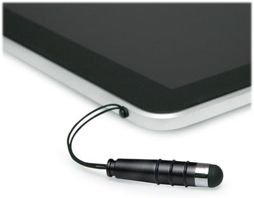 עט חרט בוקס גלוס תואם ל- Dell Latitude 14 Chromebook - מיני חרט קיבולי, קצה גומי קטן עט חרט קיבולי - סילון שחור