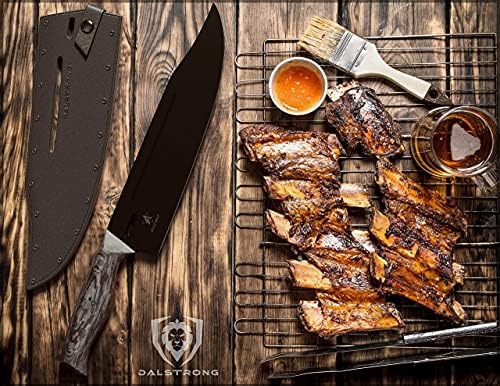 דלסטרונג דלתא וולף סדרת שף סכין 10 יחד עם דלתא וולף סדרת ברונג שף של סכין 7 עם עור מפוצל נדן-שחור טיטניום ניטריד ציפוי-גרם