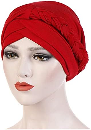 אתני טורבן לנשים אופנה טוויסט קשר הכימותרפיה בימס אלסטי כיסוי ראש גולגולת כובעי מוצק צבע רפוי בארה ' ב