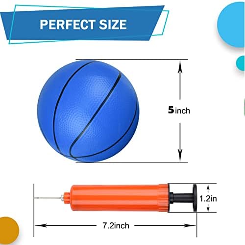 כדורסל מיני PVC מיני אינץ 'לחישוקי כדורסל מקורה מיני, רך 5 גומי כדורסל קטן בכדורסל עבור ערכות חישוק של כדורסל דלתות,