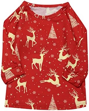 Oelaio Family תואם פיג'מות חג מולד סט איילים חמוד הדפסים צמרות מכנסיים תלבושות חג המולד PJS שינה לחג מזדמן