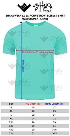Shaka ללבוש חולצת טריקו כותנה לגברים-צוואר שרוול קצר בסיסי TEE TEA THERTS פעיל 5.8 גרם רגיל בגודל גדול S ~ 5XL