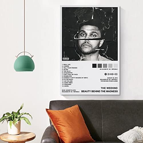 Meetje זמר Weeknd פוסטר יופי מאחורי טירוף פוסטרים קיר אמנות קיר חדר שינה חדר משרד עיצוב מתנה Dayosix Unframe: 12x18