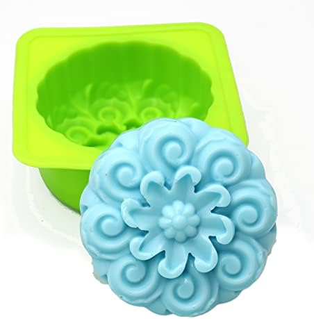 X-Haibei עגול פרח סיליקון סבון סבון גליצרין סבון לייצור ציוד תהליכים קרים DIA בגודל יד. 3inch 4.5oz