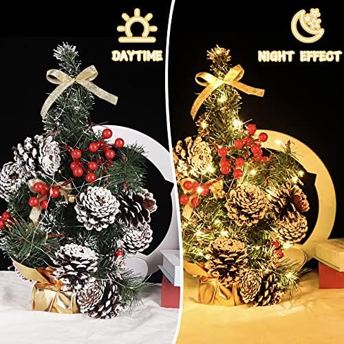 Miaowoof 10 ft Diy 30 מגודר חג חג המולד Pinecone עם חוט אורות, אור אורן סוללה אור מופעל עם 2 מצבים, חג המולד