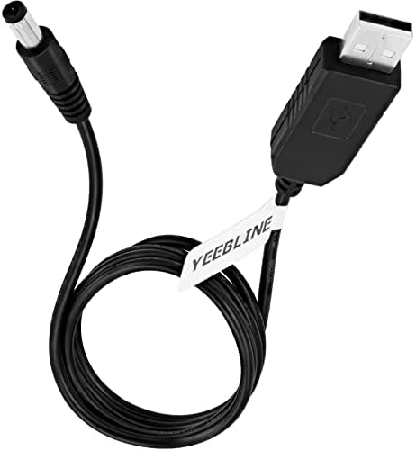 ממיר כוח USB DC 5V עד 12V שלב למעלה, YEEBLINE 2-PACK 3ft USB עד DC 12V מתאם כבל כבל עם שקע DC 5.5X 2.1 ממ למאוורר,