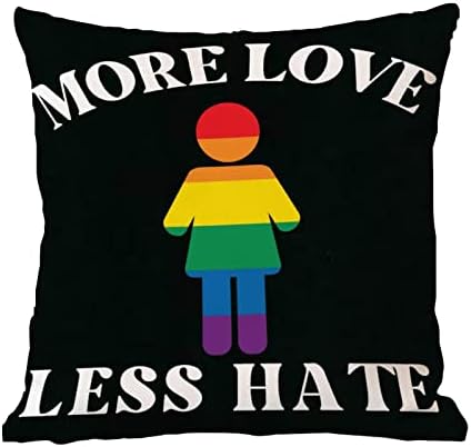 יותר אהבה פחות שנאה הומו זריקת כרית כיסוי כרית רומנטית מארז לסביות גאווה הומוסקסואלית פנאקסואלית טרנסג'נדרית