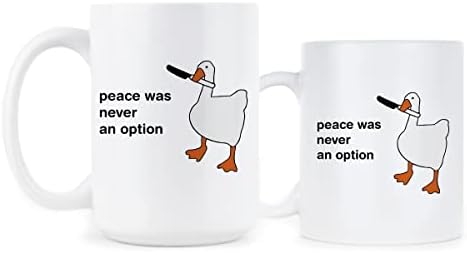 Benchmark27 של ליבי עיצובים ספל אווז שלום מעולם לא היה אופציה כוס קפה אווזים מצחיקים