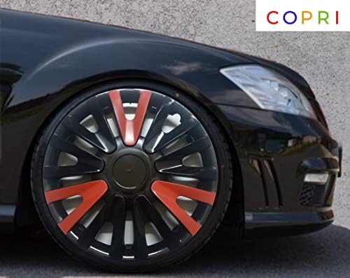 סט COPRI של כיסוי גלגלים בגודל 4 אינץ ', 14 אינץ' אדום-אדום-צמד-און מתאים BMW