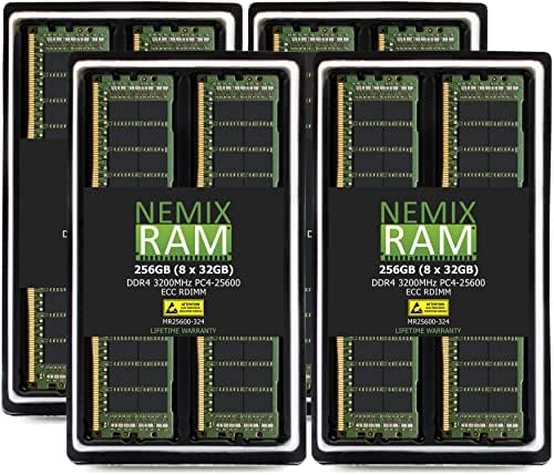 ערכת 256 ג'יגה-בייט DDR4-3200 PC4-25600 זיכרון רשום של ECC עבור ASROCK RACK EPYCD8-2T לוח על ידי NEMIX RAM