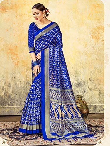 אלינה אופנה סארי לנשים כותנה אמנות משי סארי עבור הודי חתונה מתנה, סארי ולא תפור חולצה חתיכה