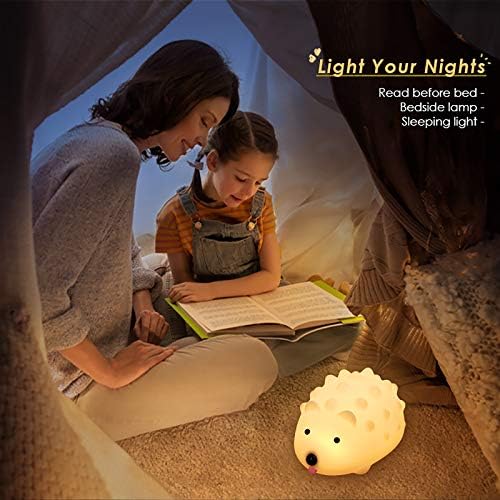 לנדו הוביל לילה אור מתנות לילדים תינוק, ברז שליטה ססגוניות חמוד בעלי החיים משתלת קיפוד סיליקון מנורות לילה עם חם לבן