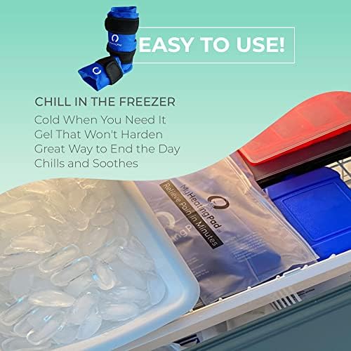 חבילת ג'ל כף רגל וקרסול - חבילת קרח ג'ל לשימוש חוזר עם אטב אלסטי - חבילות קרות לפגיעות לאחר ניתוח או ספורט, אריזות קרח
