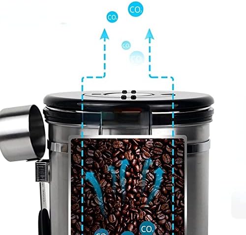 Na קפה שעועית אטומה סיר אטום נירוסטה שסתום פליטה נושם אטום סיר אחסון סיר קפה סיר קפה טריים שחור 1.5L