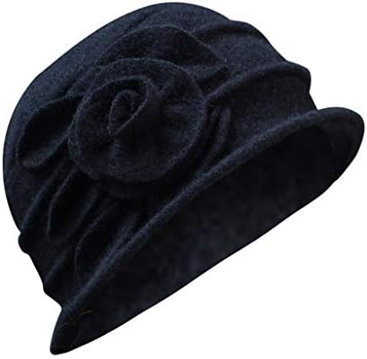 דלי נשים צמר כובע כובע חורפי אלגנטי כובע קלוצי נשות וינטג 'כובעי בייסבול כובע חזיר