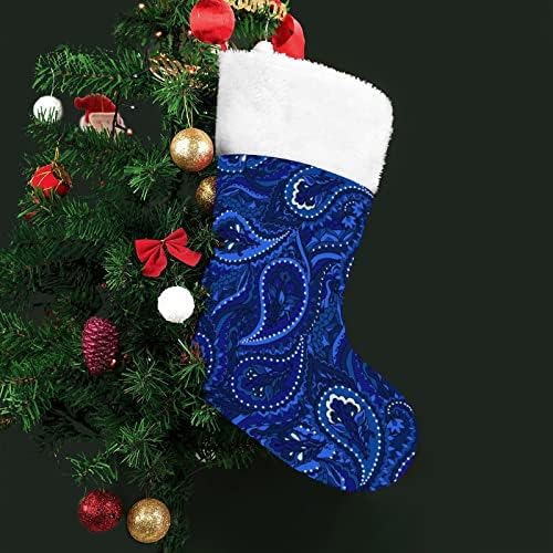 כחול פייזלי בהתאמה אישית לחג המולד מגרש חג המולד קישוטי מפלגה משפחתית