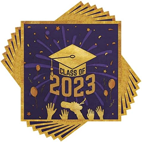 100 יח 'מפיות סיום לימודים 2023 מסיבת סיום כחול חד פעמית ארוחת צהריים נייר מפיות לאספקת מסיבות סיום בתיכון במכללה