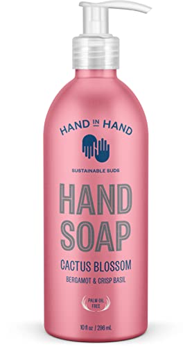 יד ביד סבון ידיים נוזלי מזין, 10 אונקיות, ברגמוט ובזיליקום פריך, ריח פריחת קקטוס, יחיד