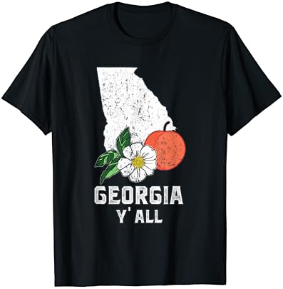 ג'ורג'יה y 'כל אפרסק מדינת צ'רוקי ורד חופשה מזכרת חולצת טריקו