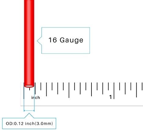 Bntechgo 16 מד סיליקון סליל אדום ושחור בכל 50 מטר גמיש 16 AWG חוט נחושת משומר תקוע