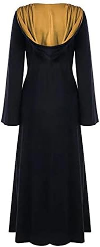 איקה נשים ארוך שרוול סלעית מקסי שמלת גלימה בתוספת גודל רטרו מותניים תחבושת ארוך שמלות רנסנס תלבושות חולצה