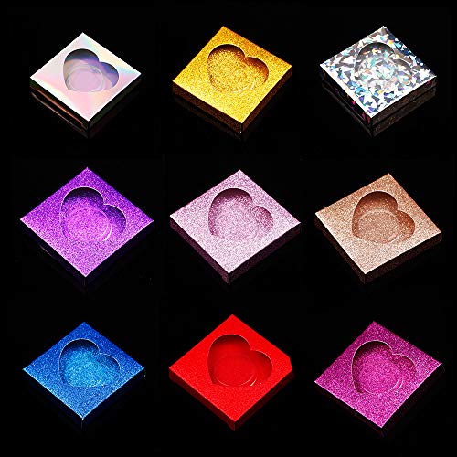 10 צבעים קופסת ריסים מרובעת אריזות ריסים מזויפות מזויפות תלת מימד מינק ריסים קופסאות רצועת לב רצועת לב ריק