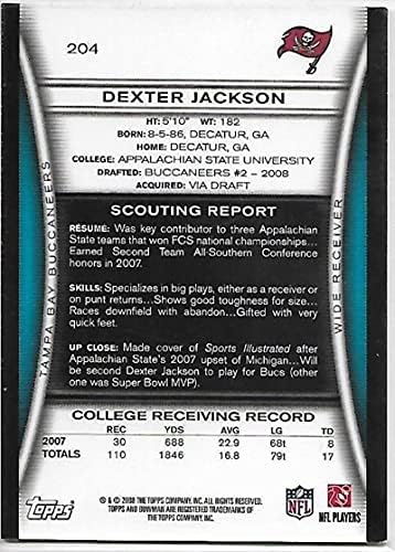 2008 Bowman Gold 204 Dexter Jackson Ex/NM Buccaneers