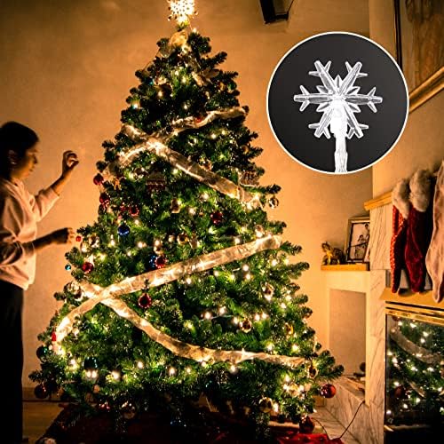 זנזל אורות מיתר של פתית שלג לבנה חמה, 32 רגל 80 אורות חג מולד LED למסיבה ביתית, חג מולד חיצוני מקורה, חתונה, גינה,