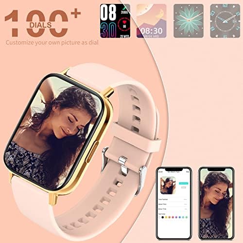 שעון חכם לנשים, שעונים חכמים לטלפונים של אנדרואיד ו- iOS, גשש כושר אטום למים של מסך מגע 1.69