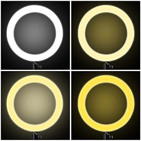 אור טבעת סלפי עם שלט רחוק ומחזיק טלפון נייד, ניתן לעמעום דו-צבעוני 3200–5600 טבעת מילוי אור עם מעמד, מנורת מעגל לד