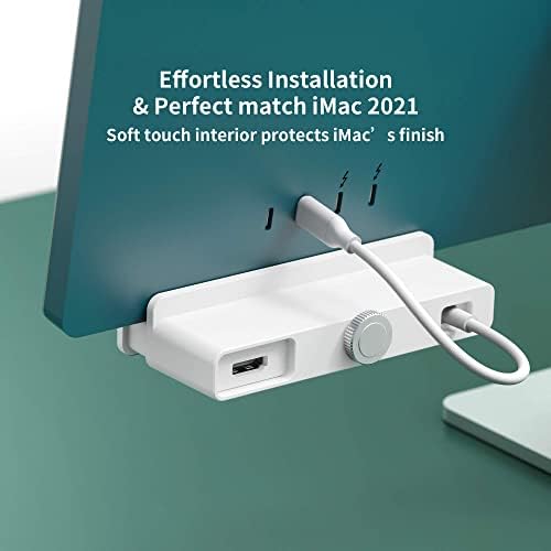 הנעת iMac רכזת USB מתאם, 6in1 iMac אביזרים: HDMI 4K60Hz, USB-C 10Gbps, 2 USB-A 10Gbps, SD UHS-I, MicroSD UHS-i עבור iMac 2021