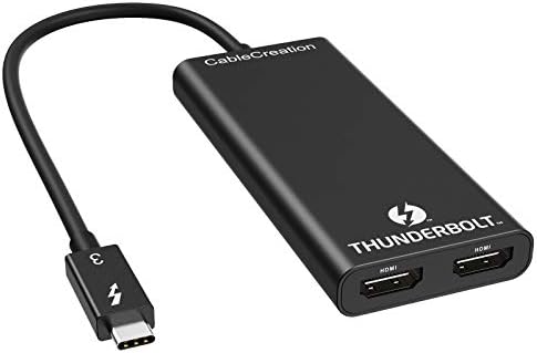 CableCriation Thunderbolt 3 עד HDMI כפול, Thunderbolt 3 עד שני מתאם HDMI, 4K@60Hz, 40GBPs, USB C עד HDMI תואם ל-
