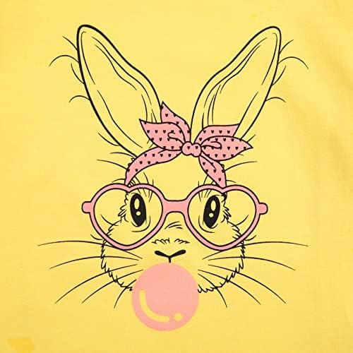 חולצות פסחא לתינוקות חמודות ארנב חמוד משקפי שמש גרפית ארנב ארנב יום פסחא מתנה שרוול קצר יוניסקס צמרות