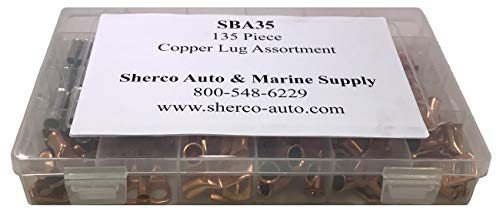 Sherco -Auto 135 חלקים מסופי טבעת סוללה של סוללת סוללה, ערכת מגוון מחבר ספיץ 'התחת - 24 גדלים - ארהב תוצרת