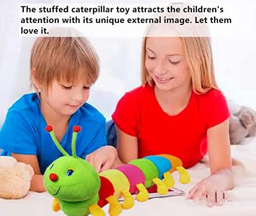 Aucooma Caterpillar כריות בעלי חיים ממולאות צעצועים מפוארים צבעוניים למתנות לילדים 23.6