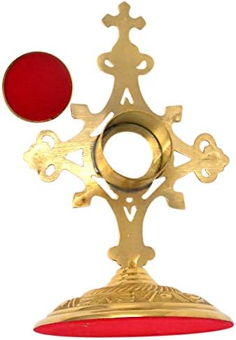Deetzo Cross Design Prass Prass Montricce Reliquary לשרידים לכנסייה הקתולית, 9 אינץ '