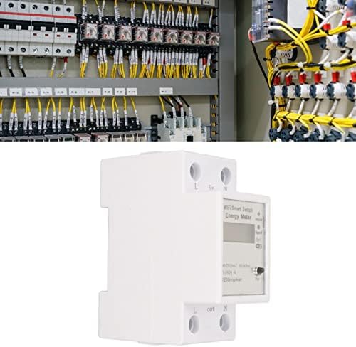 מד חשמל, תצוגת LCD Control App Control Watt Hour Meter, WiFi Meter Meter Smart Switch Monitor Energy Monitor, 90-250V