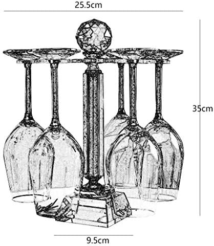 BBSJ אלגנטי שולחני שולחן עבודה מתלה כלי גזע/סיבוב 6 מחזיק אחסון זכוכית יין עמד מתלה ייבוש אוויר