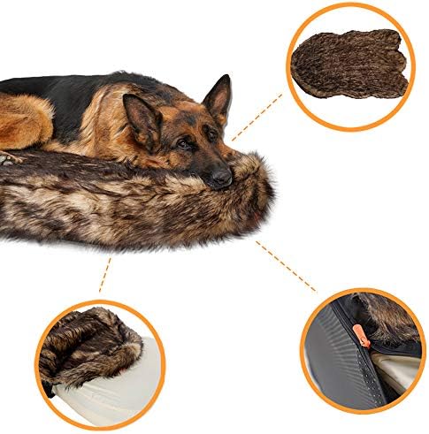 Laifug מיטת כלב פרווה גדולה של פרווה, מיטת כלבים אורתופדית בעובי 5 אינץ