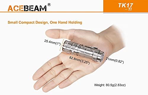 ACEBEAM TK17 Titanium Edition מוגבל - LED 3x - 2300 לומן W/סוללה וכבל Eco Sensa כלול
