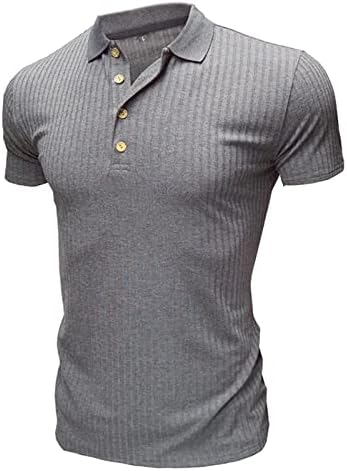 חולצות פולו גברים מכנסיים קצרים שרוול מקרית חולצות אימון בכושר רזה