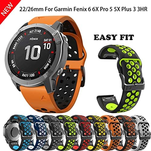 Ganyuu Sport Silicone Watchband for Garmin Fenix ​​7x 7 6x 6 Pro 5x 5plus s60 935 שחרור מהיר 22 26 ממ רצועת כף היד