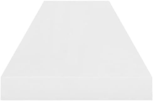 vidaxl מדף קיר צף גבוה לבן מבריק 35.4 x9.3 x1.5 mdf