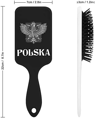 דגל פולין עם מברשת שיער נשר פולנית מסרק כרית אוויר מברשת חמוד לגברים מתנת שיער נשים