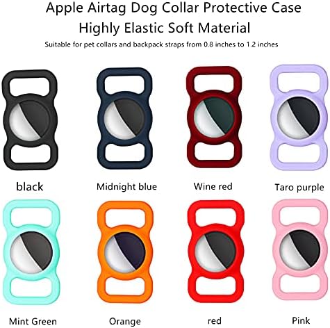 סט 4 חלקים תואם למארז רך של Apple Airtag, צווארון כלב אוויר, מארז מגן על תגי חיות מחמד