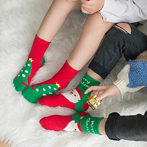 אהדינג 5 חבילה לילדים תינוקות גרבי חג המולד תערובת כותנה קסמוני חגורה מצוירת גרביים מצחיקות