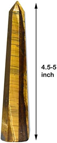 פירמידה Tatva Crystal Point עיפרון עיסוי מלוטש שרביט שרביט אובליסק-טייגר עין 4.5-5 אינץ