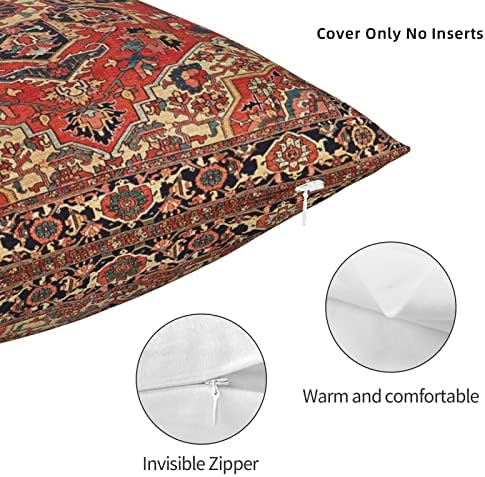 Blitheblos 9 עתיק פרסי ח'וראסאן שטיח הדפסת כרית כרית כריות דקורטיביות 18 x18 כרית עיצוב הבית כרית אסתטית לסלון